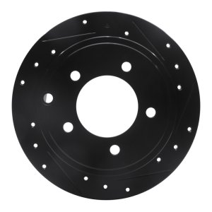 Chrysler 200 Brake Rotor (1) - Rear Right - R1 Concepts - Drilled & Slotted - Black - `07-`17